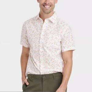 🔴 4/$15 New Goodfellow Target 🎯 Men’s XXL Floral Stretch SS button up shirt NWT
